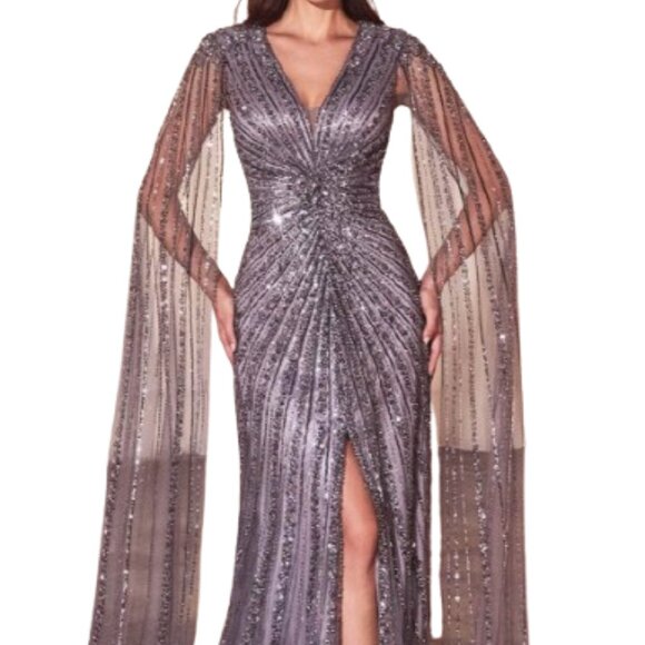 NWT Ladivine CD0239 Tulle Formal Gown English Violet Size 22 - Picture 1 of 6